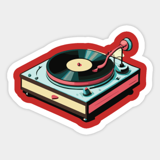 Turntable - Vintage Audio LP Vinyl Record Player design 4 Sticker